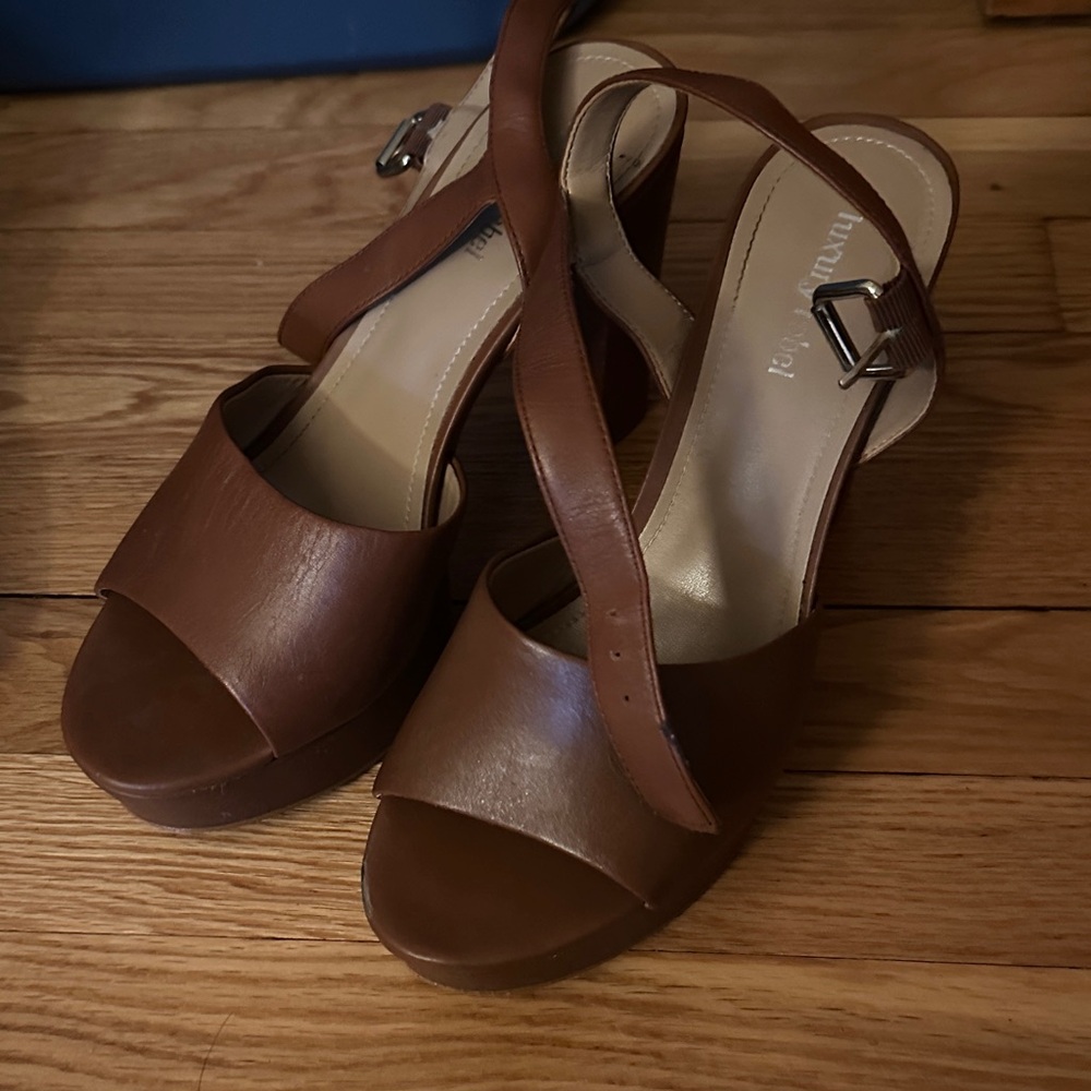 Luxury Rebel Brown Platform Sandals